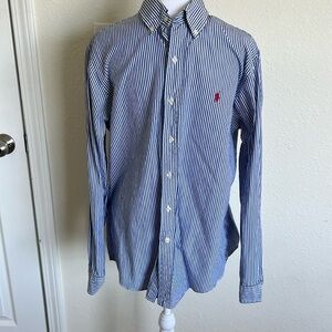 Men POLO RALPH LAUREN Button Up Blue size Medium